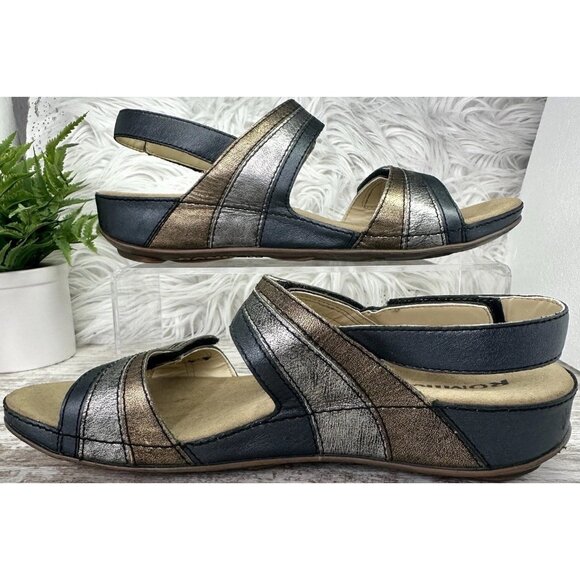 Romika Fidschi-5 Adjustable Sandal Womens EU 39 US 8-8.5 Blue Silver Gold ($135) - Picture 2 of 15